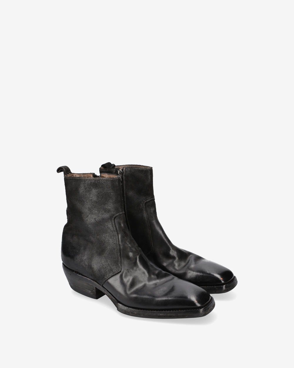Vintage Black Cordovan Ankle Boots