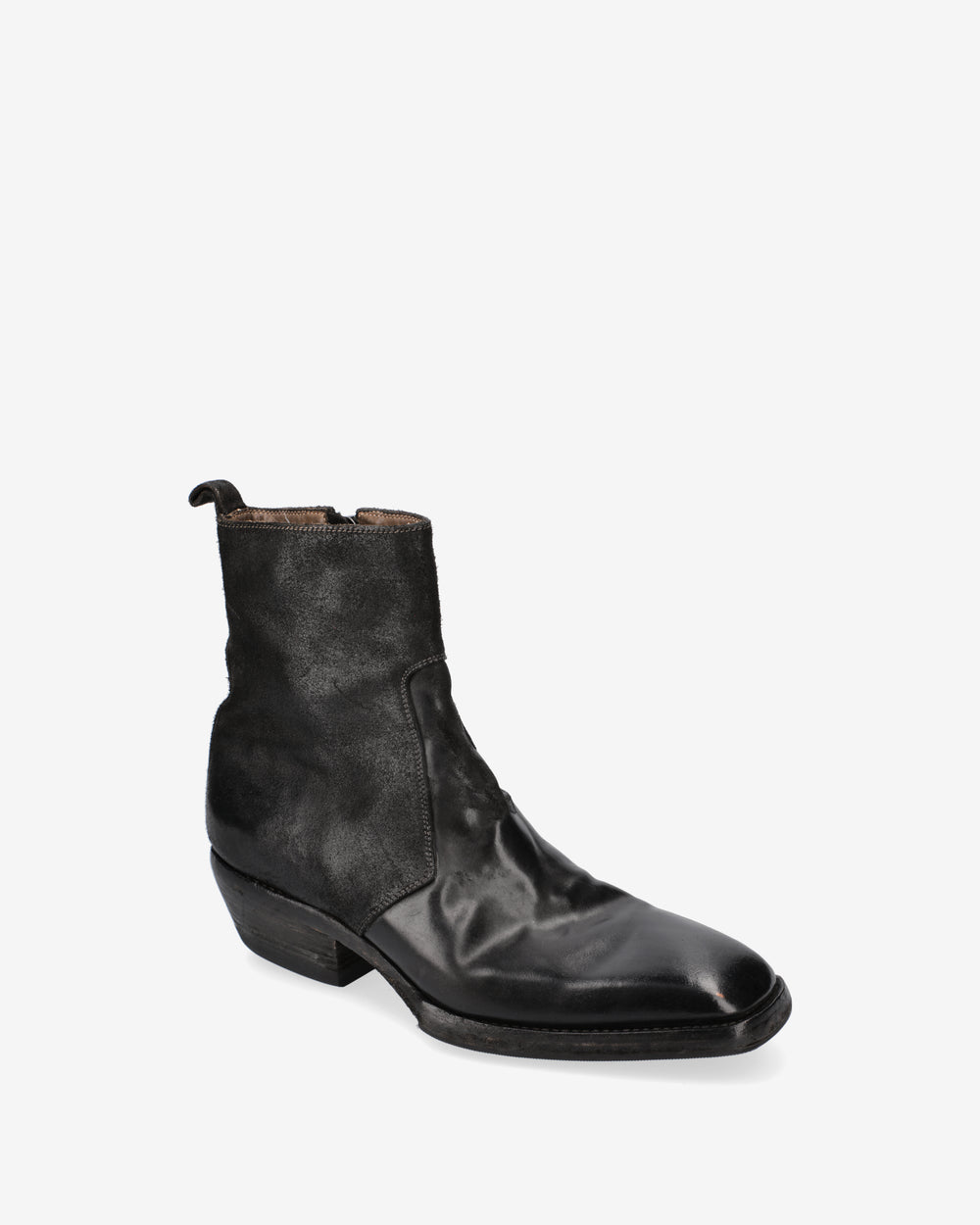 Vintage Black Cordovan Ankle Boots