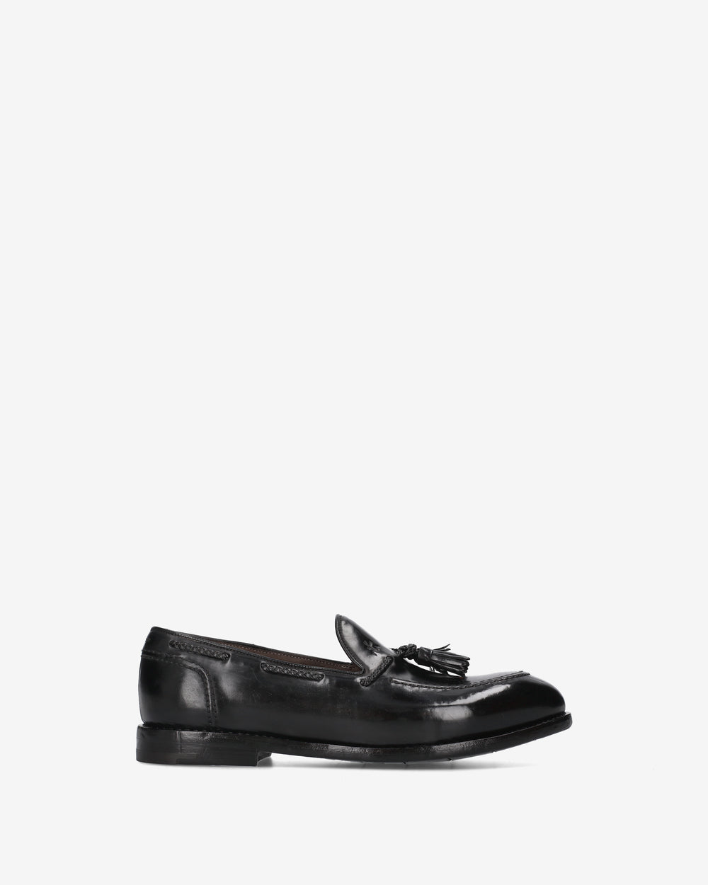 Mocassini con nappine in cordovan nero