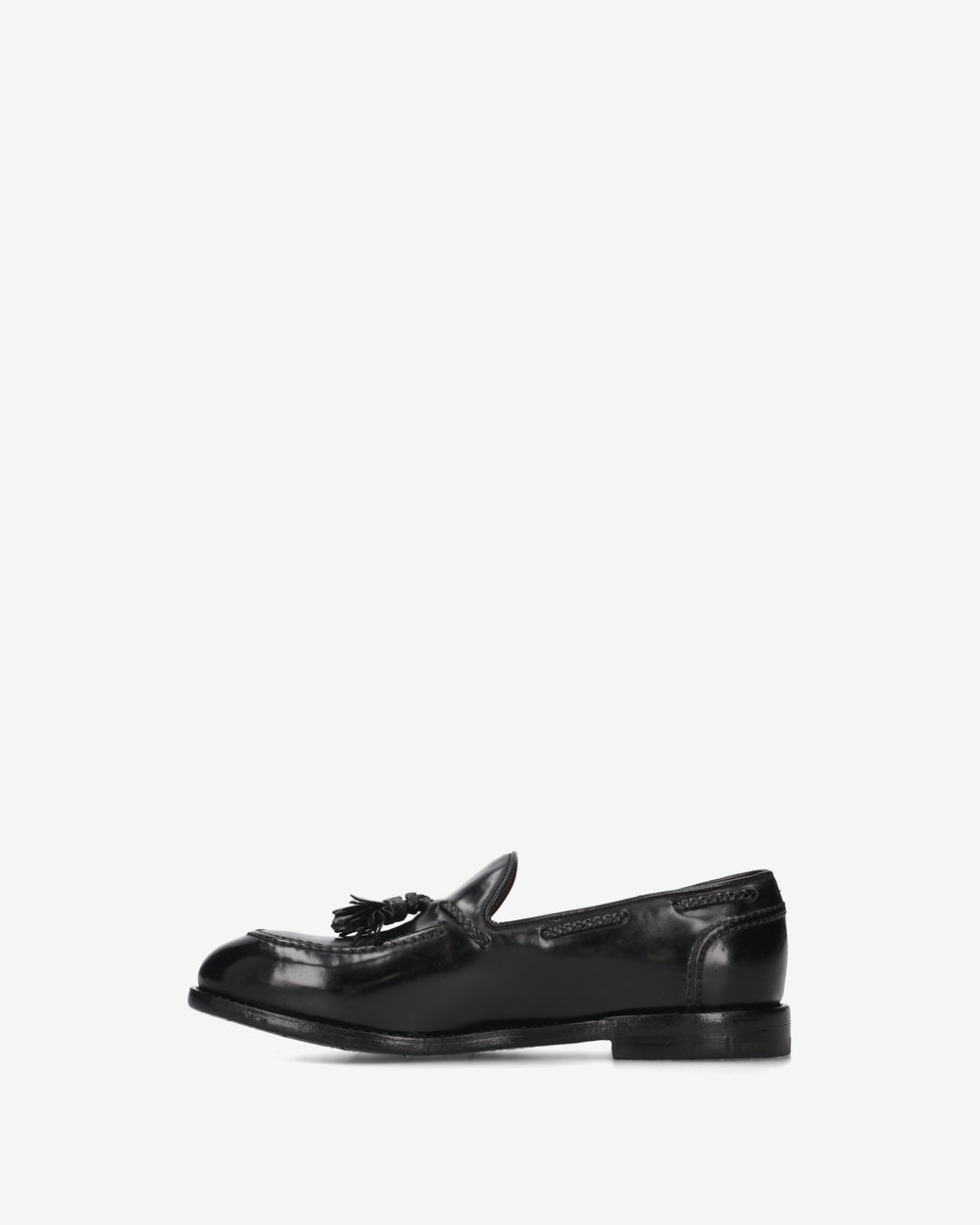 Mocassini con nappine in cordovan nero