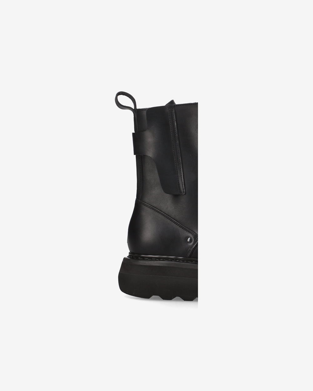 Maxi Combat Boots in Black Elba Leather