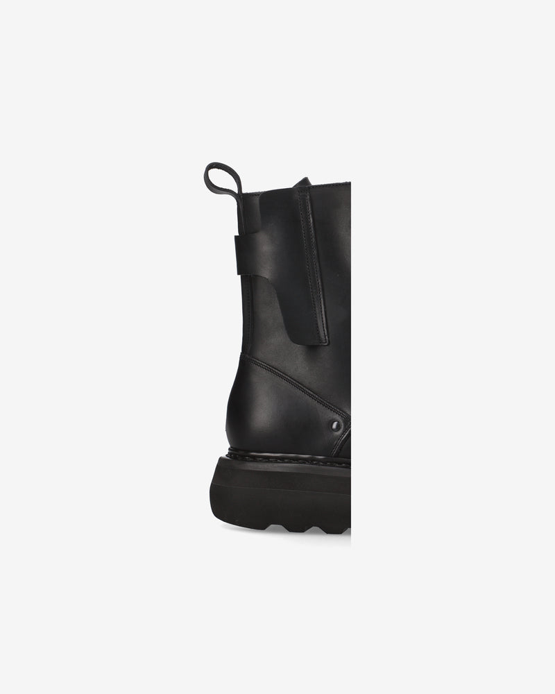 Maxi Combat Boots in Black Elba Leather