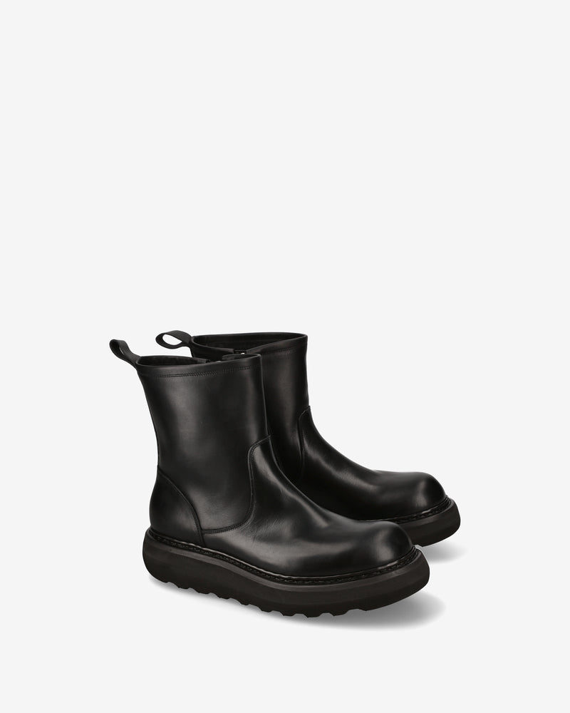 Maxi Ankle Boots in Black Elba Leather