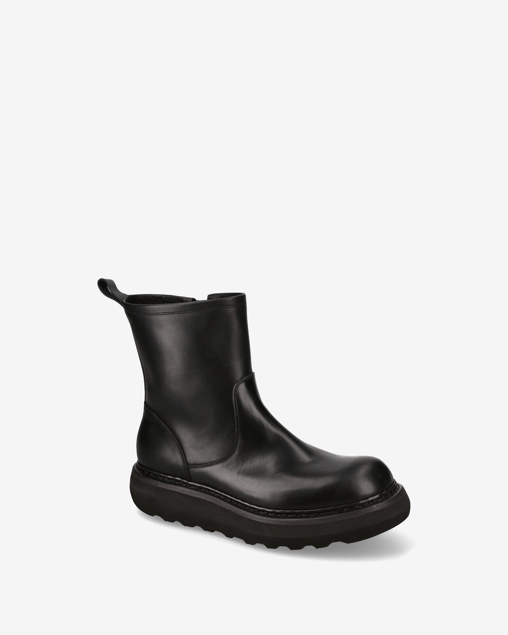 Maxi Ankle Boots in Black Elba Leather