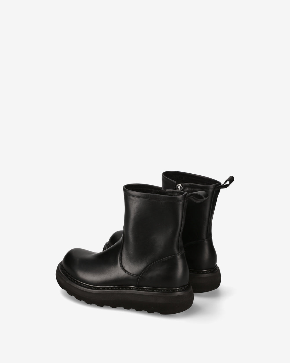 Maxi Ankle Boots in Black Elba Leather