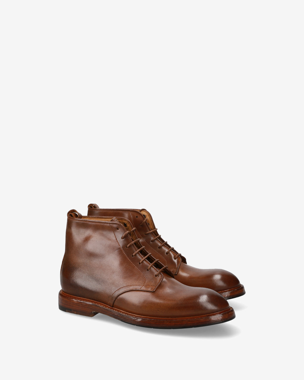 Cordovan lace-up ankle boots