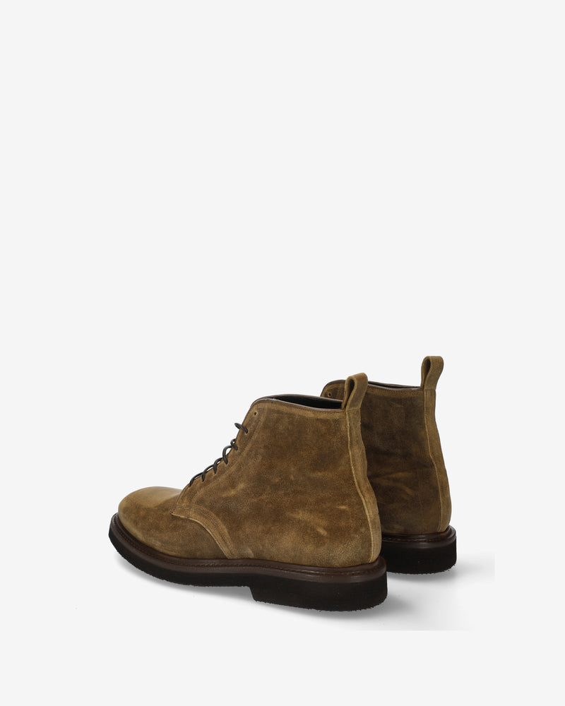 Vintage Mud-Colored Lace-Up Ankle Boots