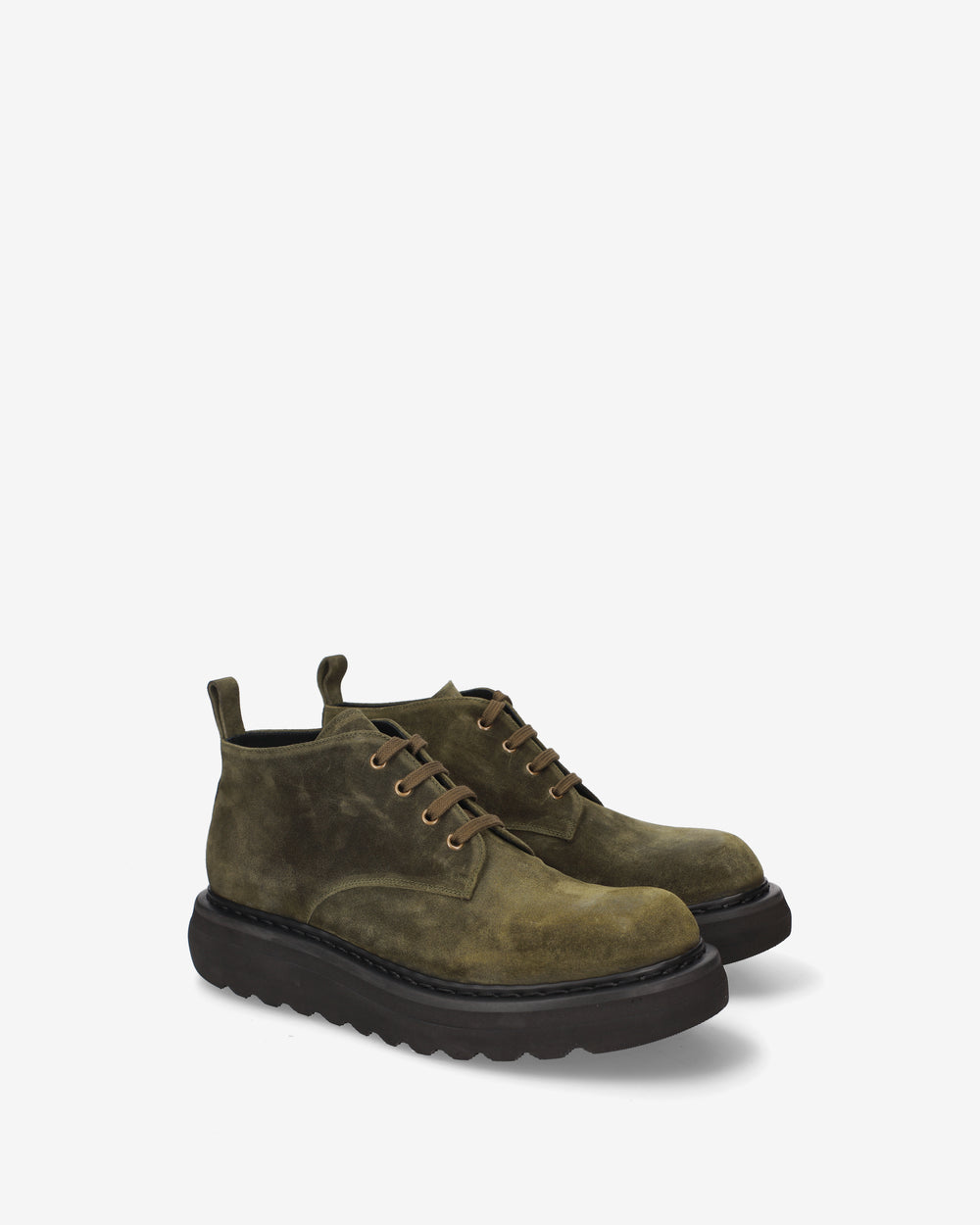 Polacchino Stringato Platform Olive