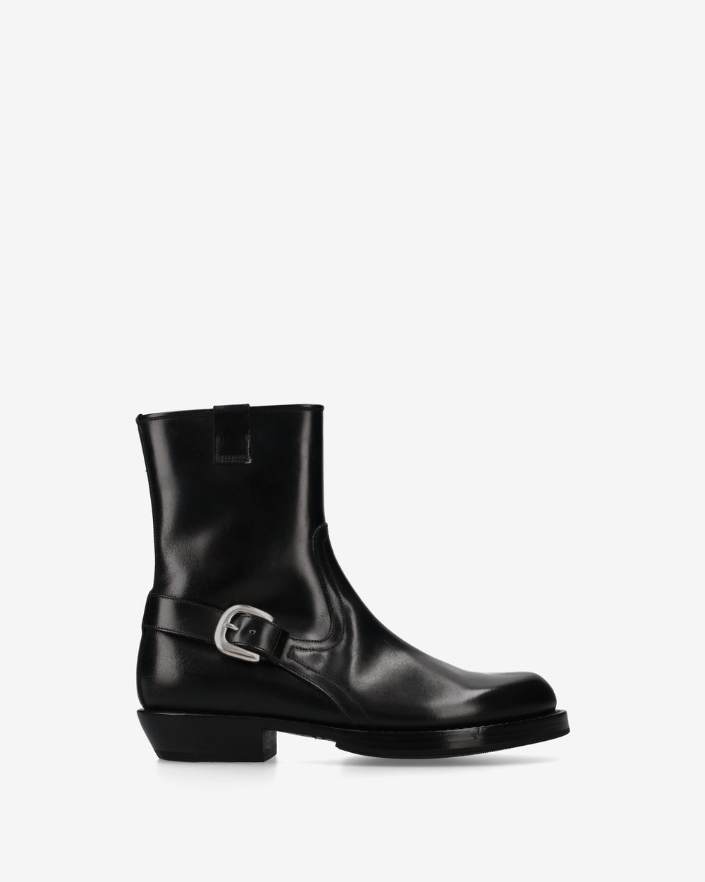 Engineer Ankle Boots in Black Calfskin
