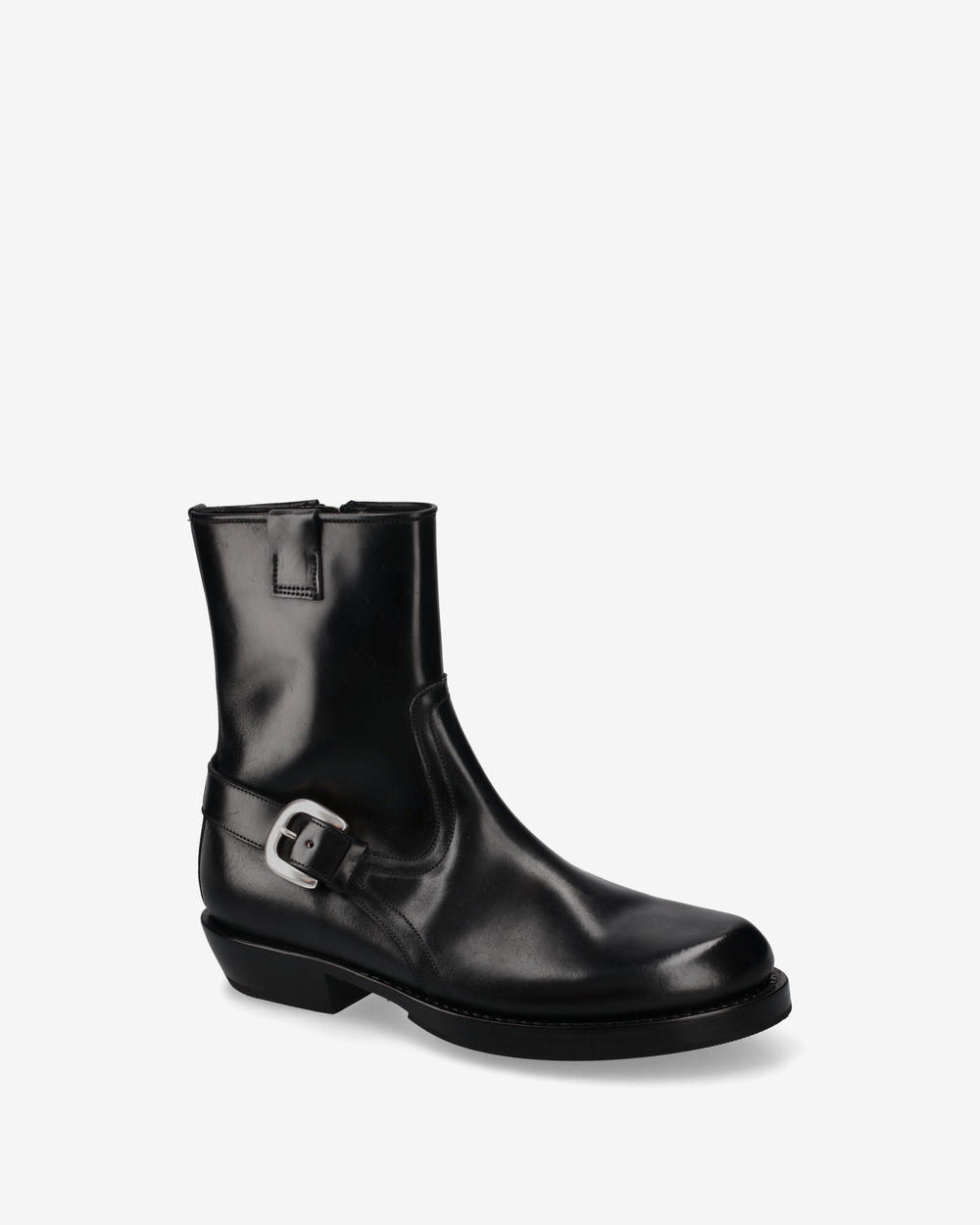 Engineer Ankle Boots in Black Calfskin