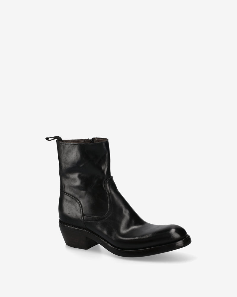 Stivaletto Texano in cordovan nero
