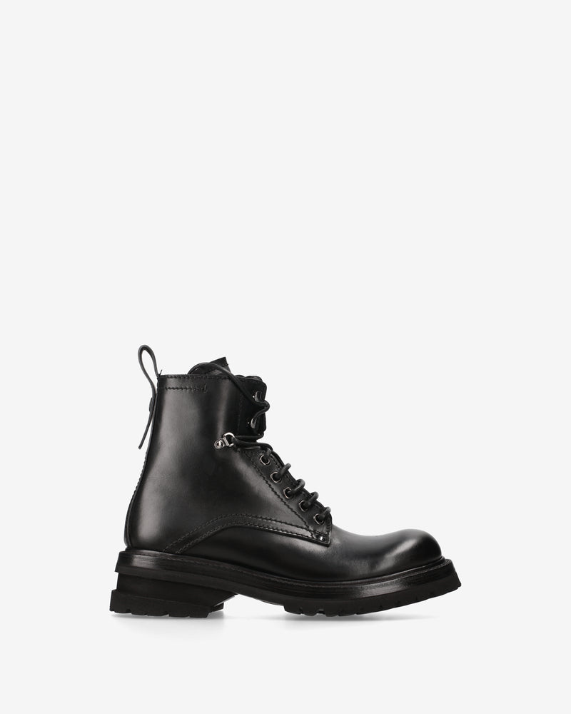 Elba Leather Combat Boots with Lug Sole