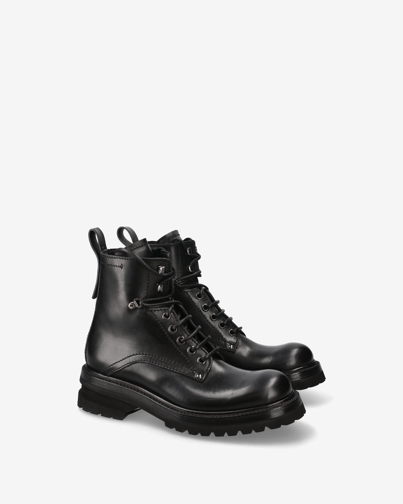 Elba Leather Combat Boots with Lug Sole