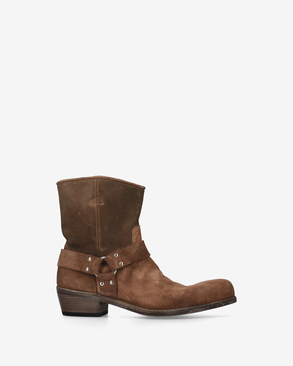 Cigar-colored suede Engineer boots