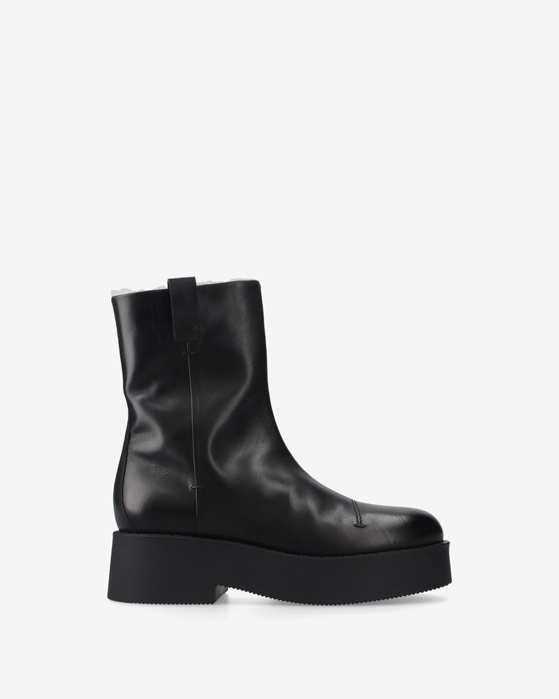 Stivaletto platform in pelle anil