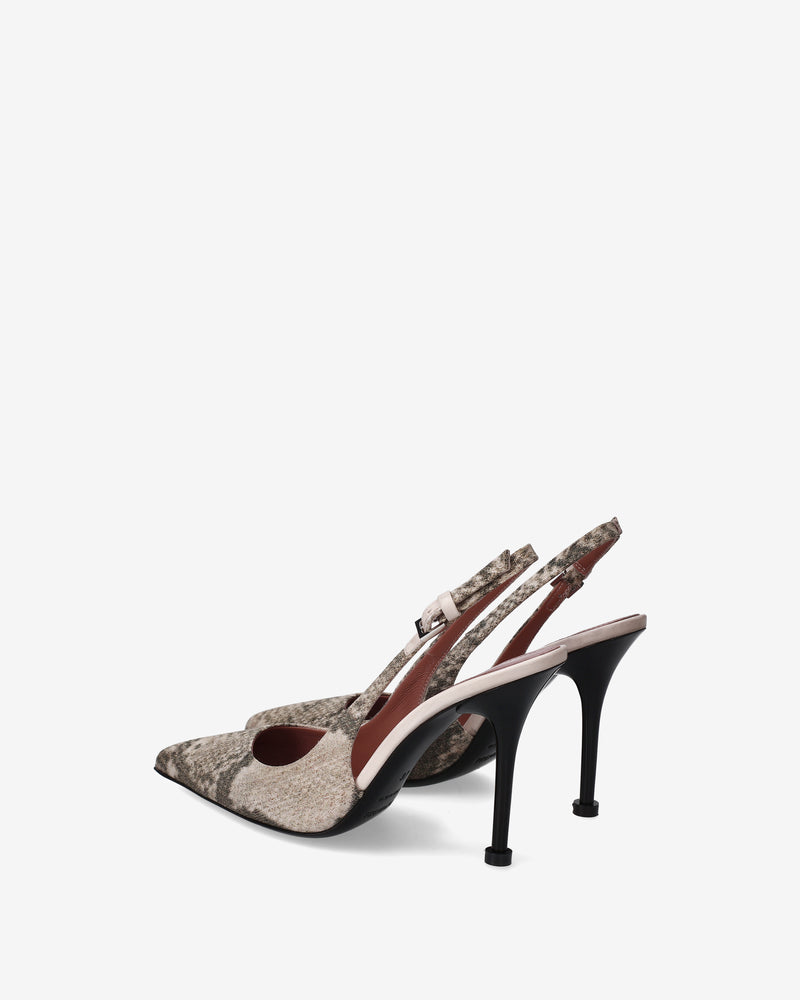 Décolleté slingback in pelle stampa pitone