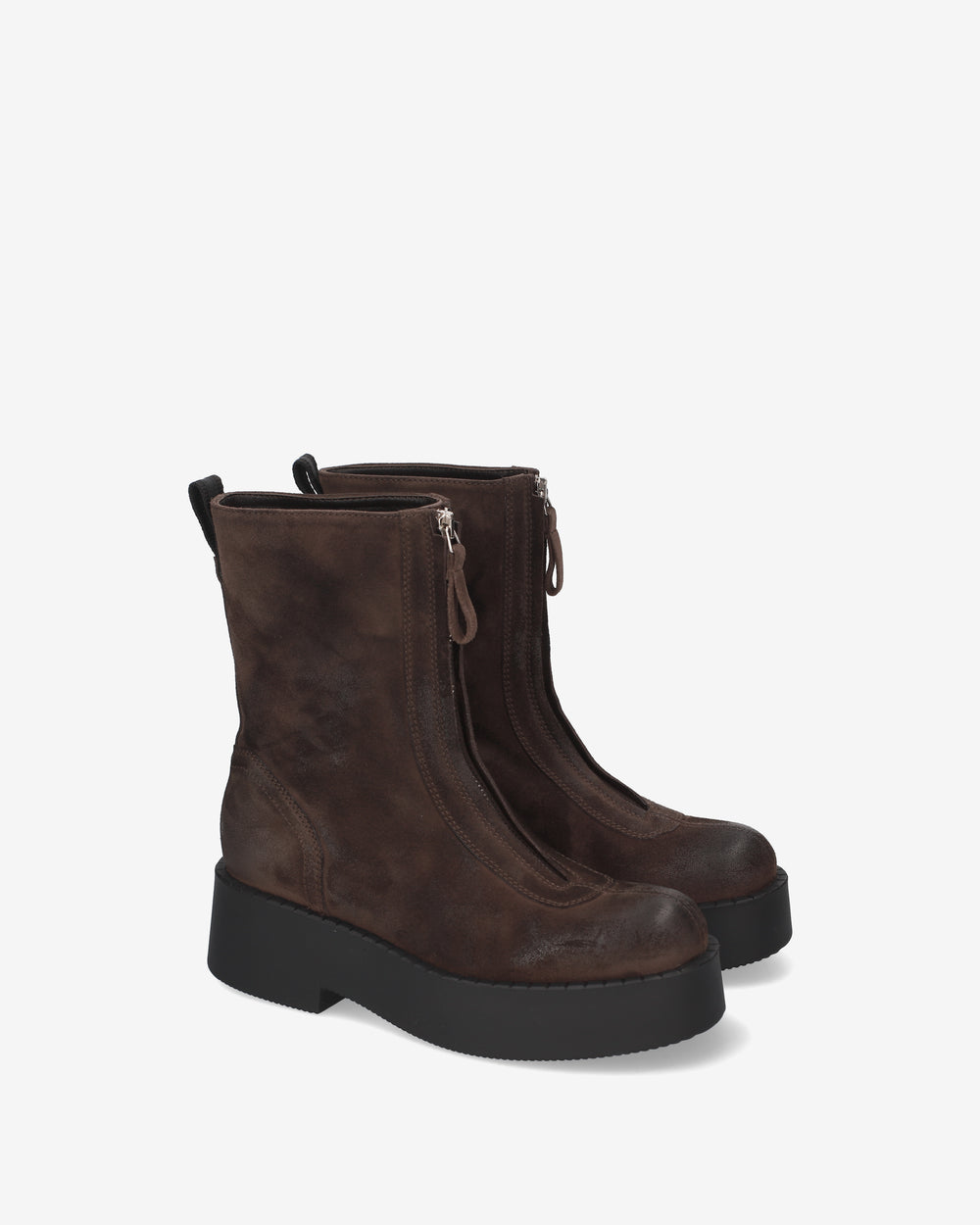 Suede platform ankle boots
