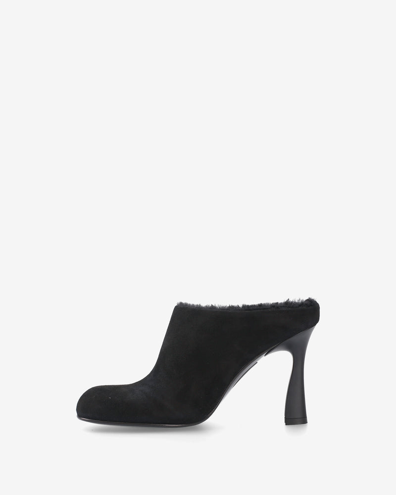 Scarpe in Montone e Pelle Nera