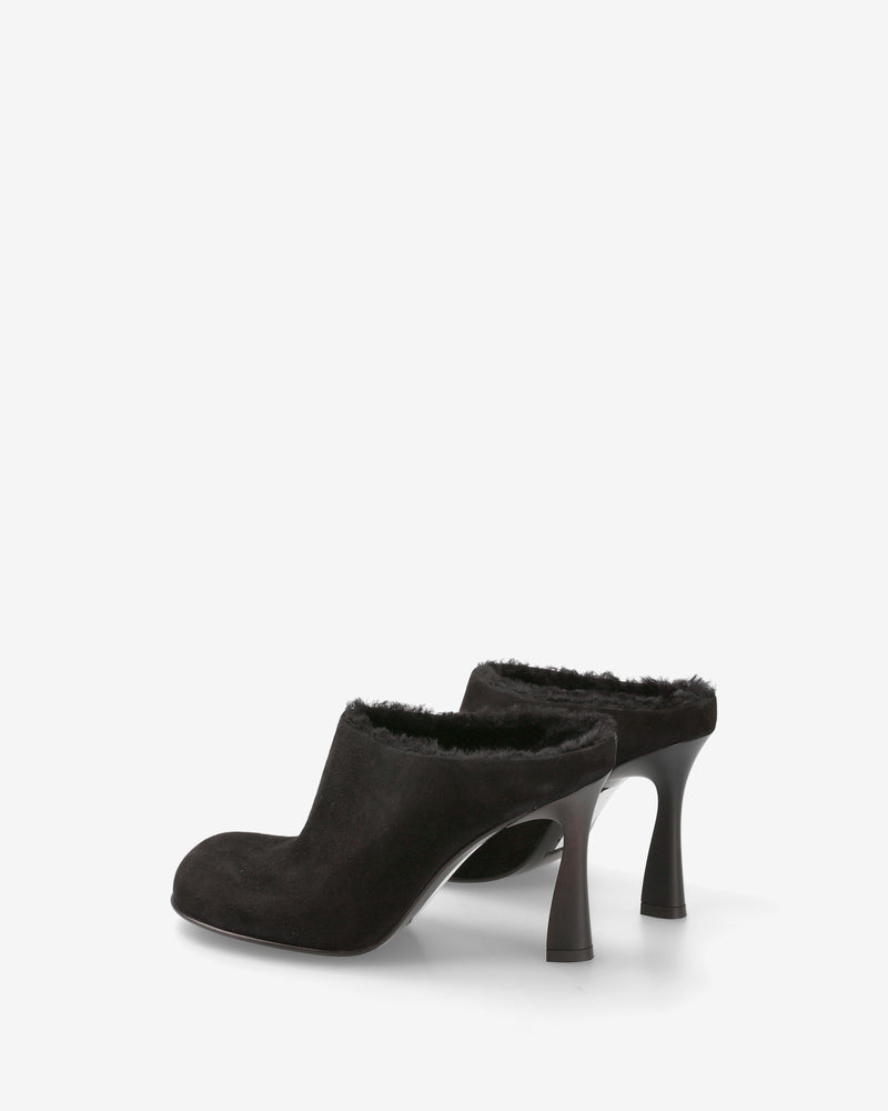Scarpe in Montone e Pelle Nera