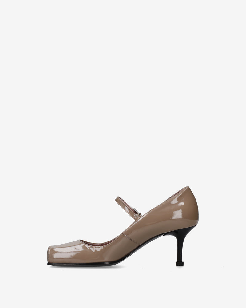 Décolleté Mary Jane Beige in vernice