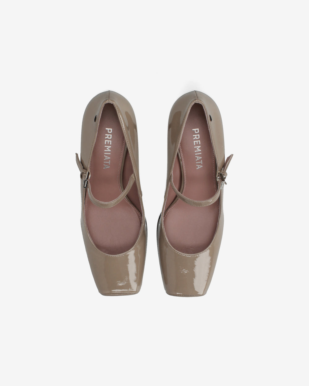 Décolleté Mary Jane Beige in vernice
