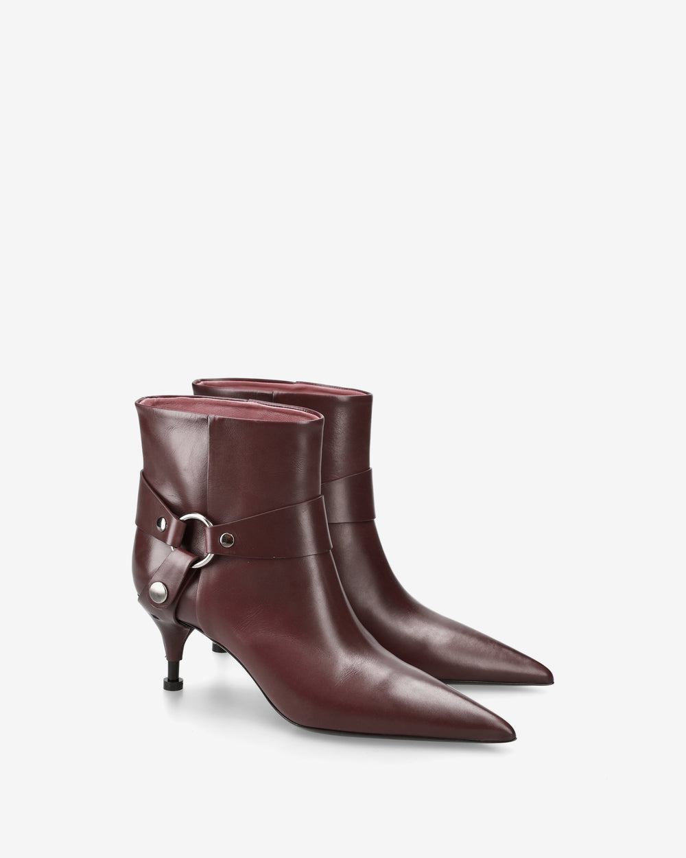 Bordeaux Leather Ankle Boots