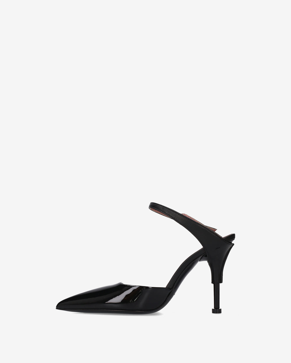 Black patent leather slingback