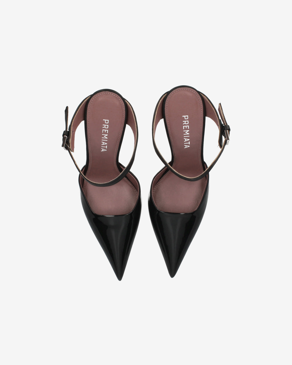 Black patent leather slingback