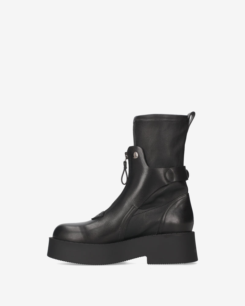Leather ankle boots with a studded strap