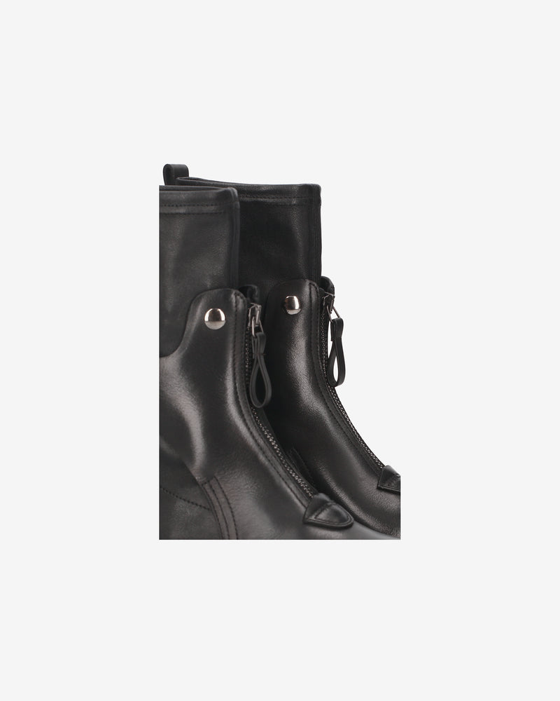 Leather ankle boots with a studded strap