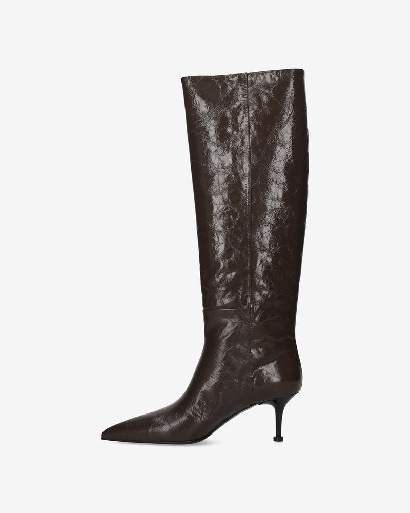 Stivali in pelle marrone