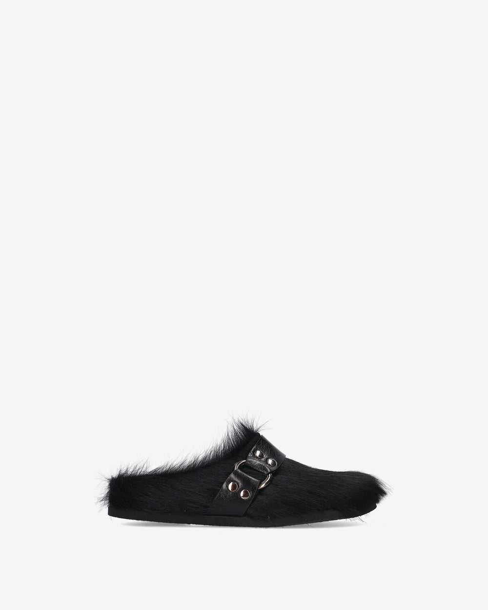 Black Fur Mules