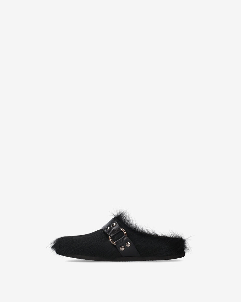 Black Fur Mules