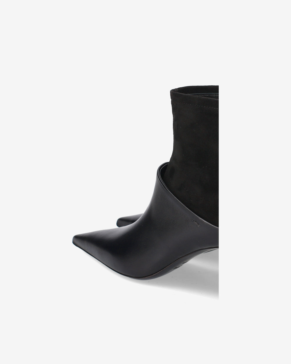 Black Leather and Suede Ankle Boots
