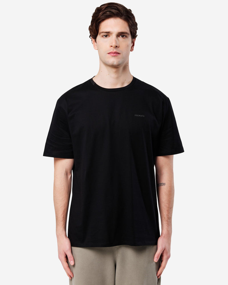 T-shirt in cotone con dettaglio in nylon