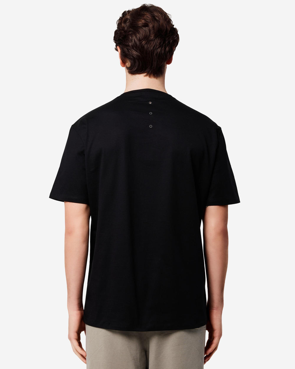 T-shirt in cotone con dettaglio in nylon