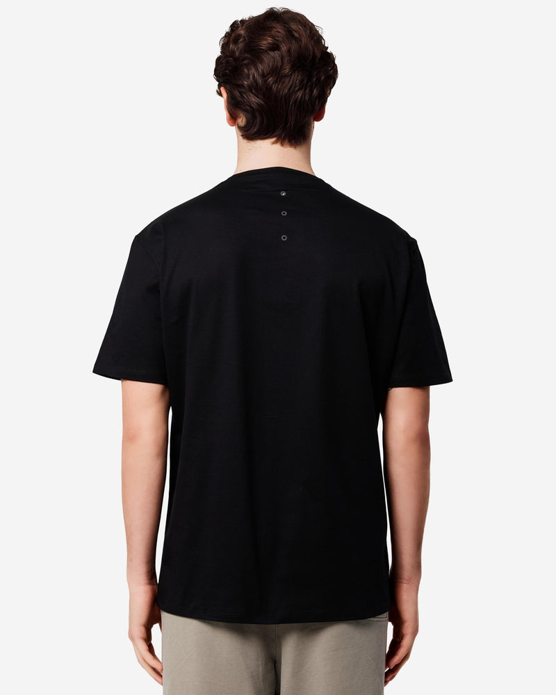T-shirt in cotone con dettaglio in nylon