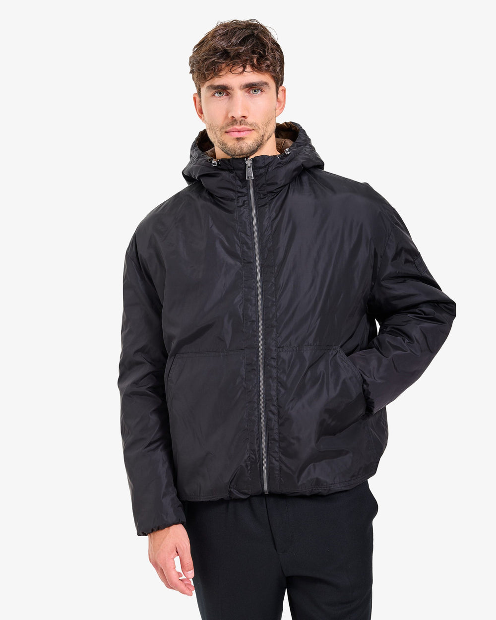 Giacca Reversibile con Cappuccio Black