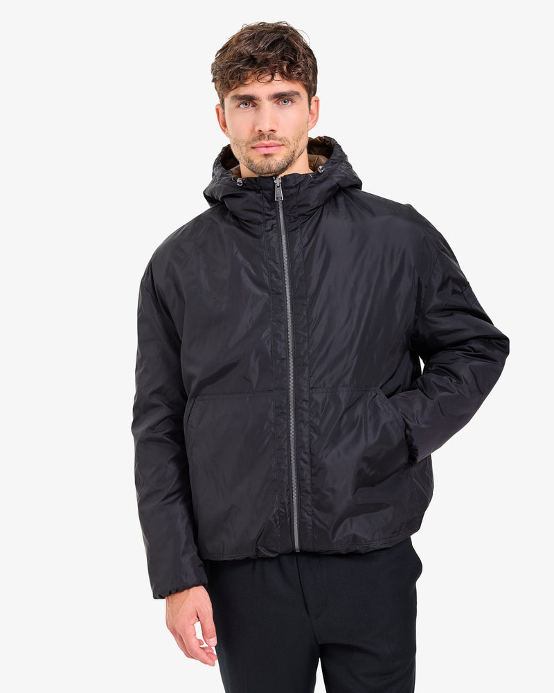 Giacca Reversibile con Cappuccio Black
