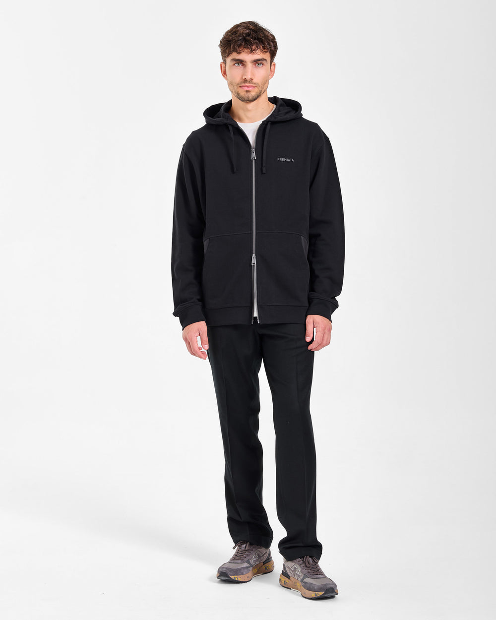 Felpa Zip Hoodie Black