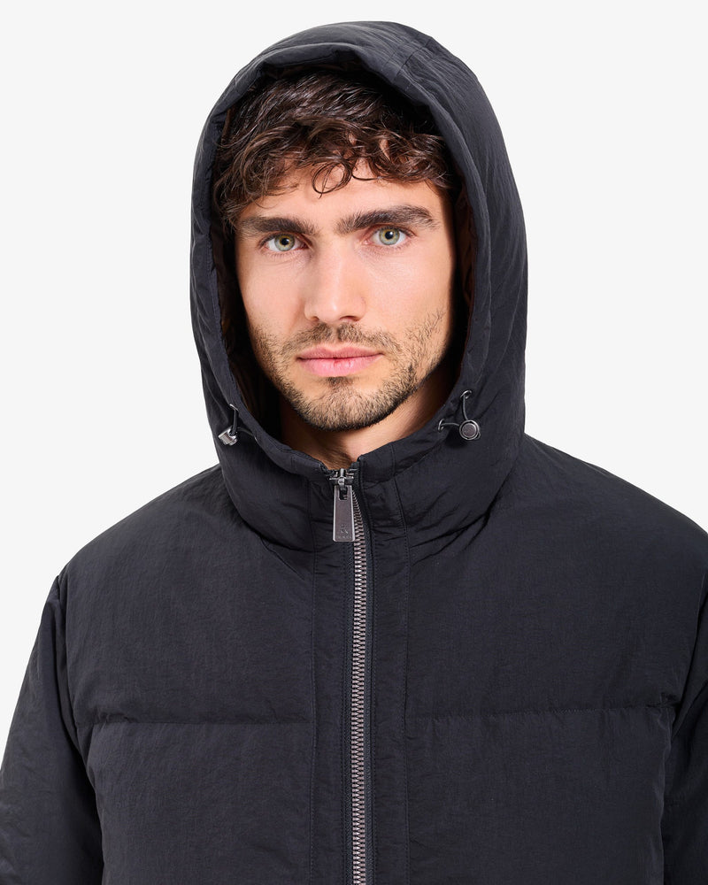 Piumino Reversibile con Cappuccio Black