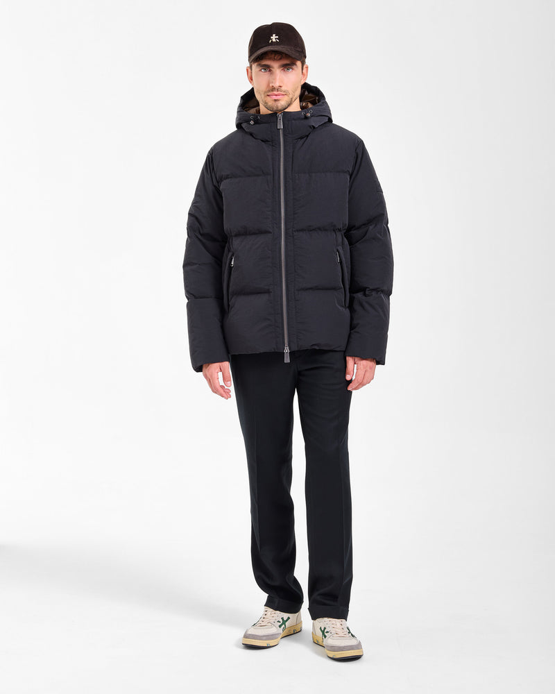 Piumino Reversibile con Cappuccio Black