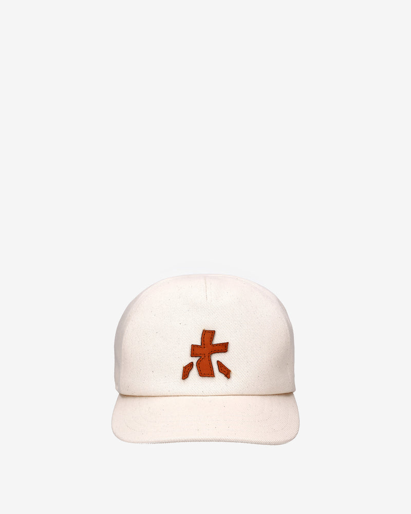 Baseball cap with leather logo