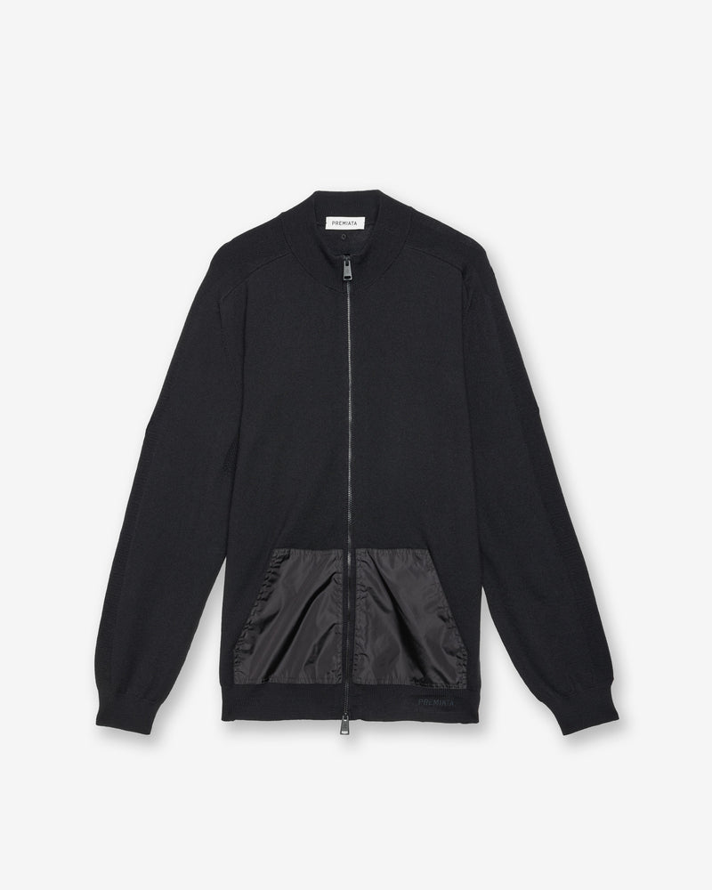 Maglia Full Zip Wool Black