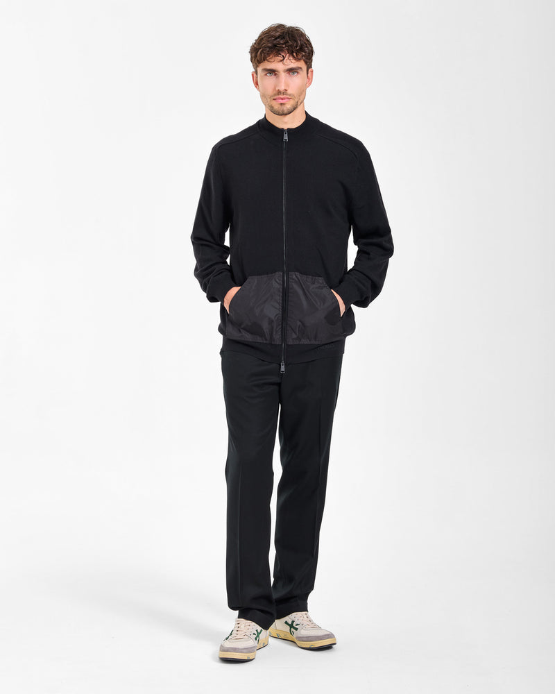 Maglia Full Zip Wool Black