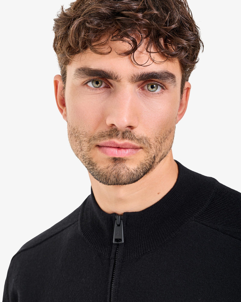 Maglia Full Zip Wool Black