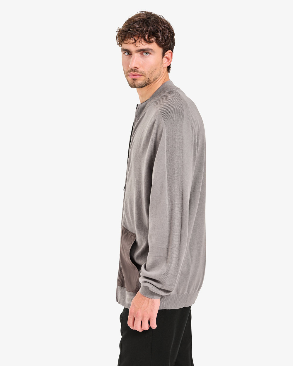 Maglia Full Zip Wool Taupe