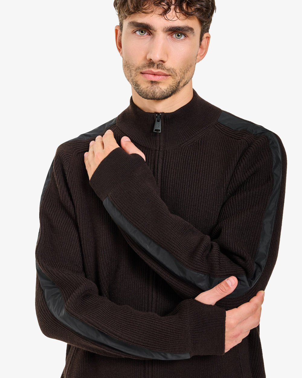 Maglia Full Zip Brown