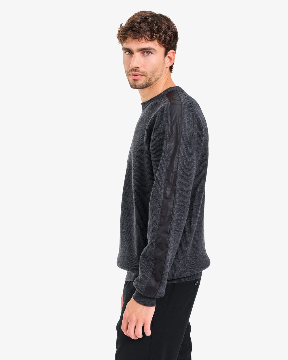 Anthracite Wool Crew Neck Sweater