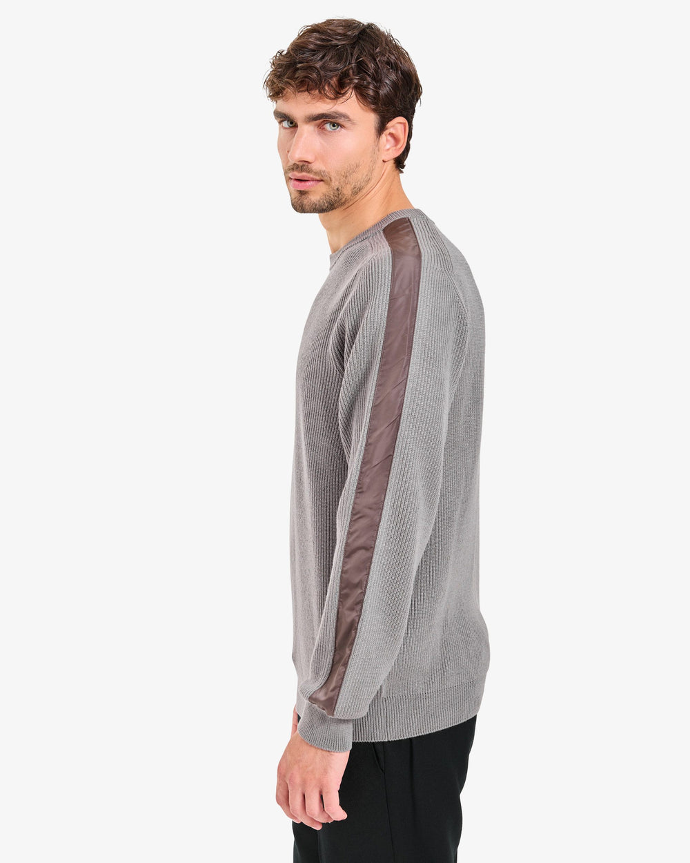 Taupe Wool Crew-Neck Sweater